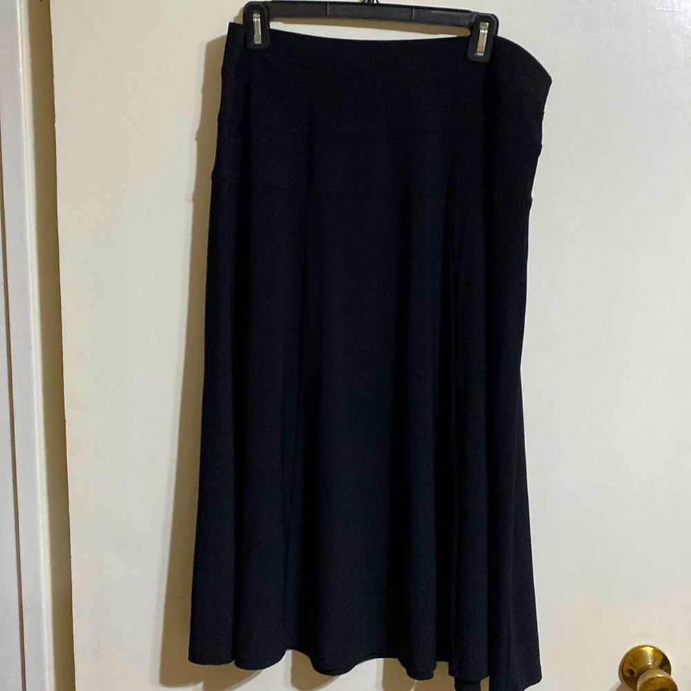 Black Aline Skirt, Silky with wide band at the top of the skirt